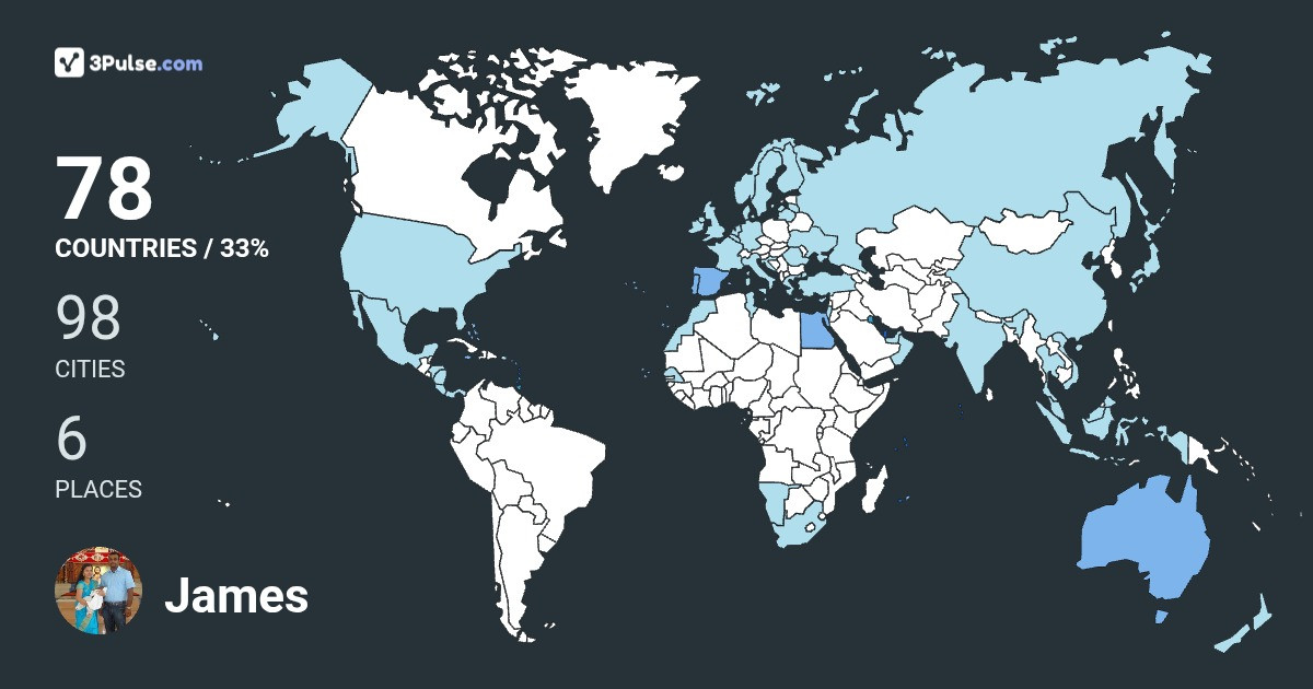 James Jose's Travel Map Image