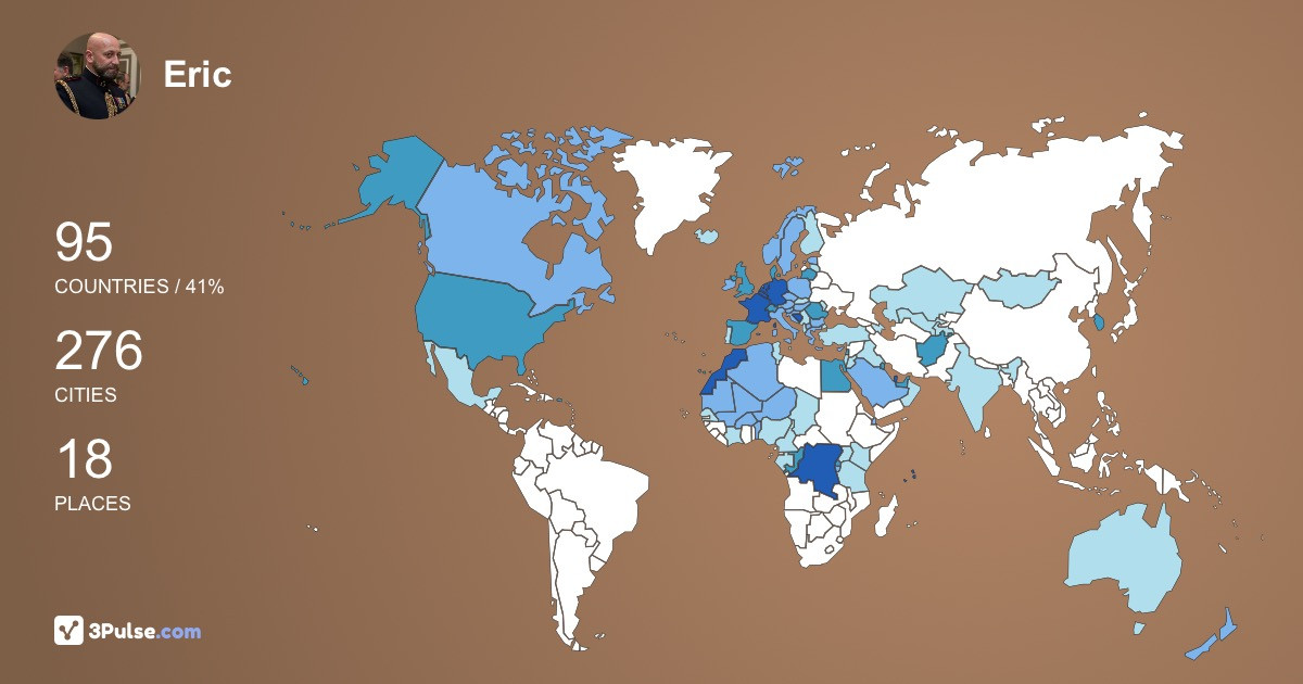 Eric Boucher's Travel Map Image