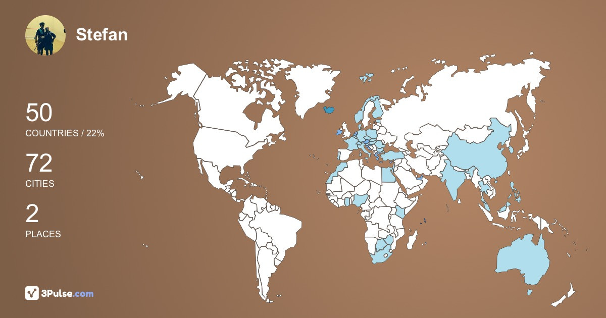 Stefan Burkwood's Travel Map Image
