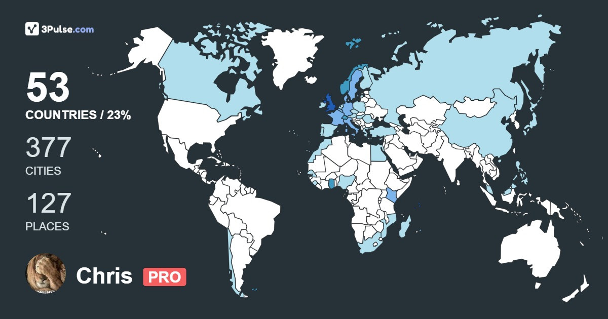 Chris Howley's Travel Map Image