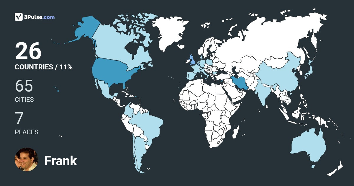 Frank Kermani's Travel Map Image