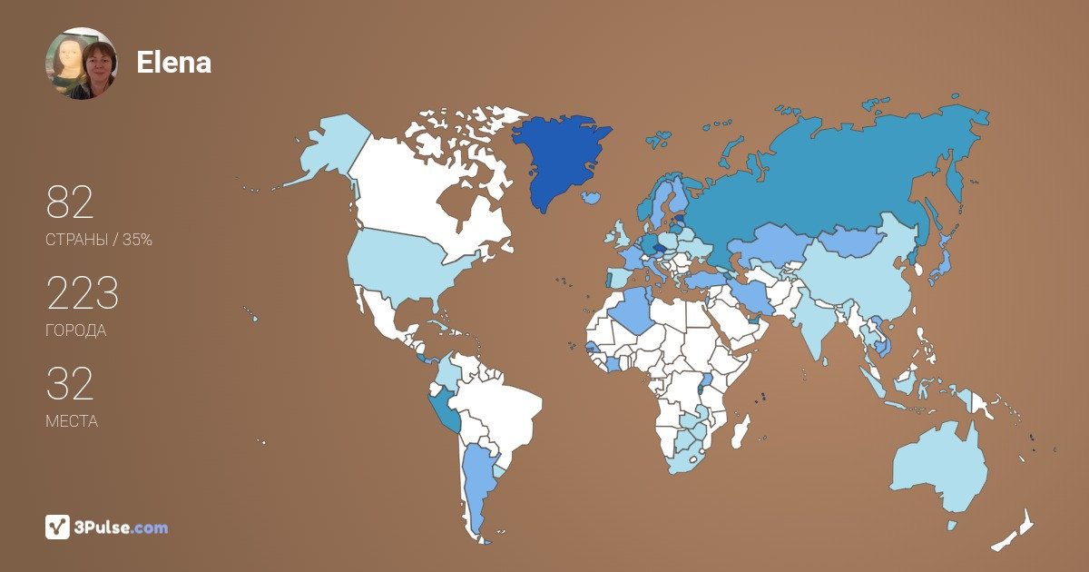 Elena Reyzentul's Travel Map Image