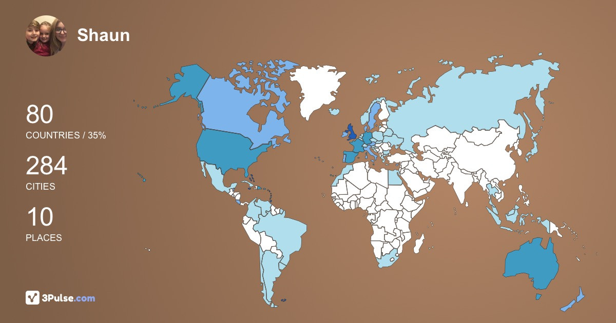 Изображение Карты путешествий Shaun Wills