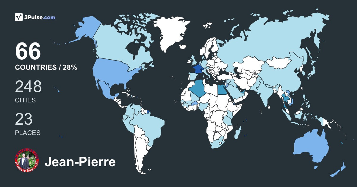 Jean-Pierre Falaise's Travel Map Image