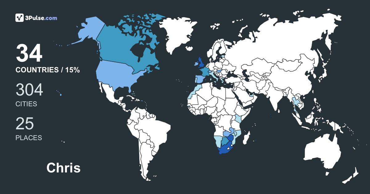Chris Holt's Travel Map Image