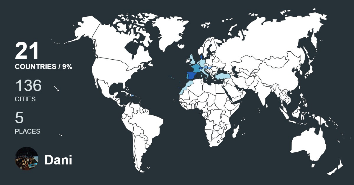 Dani Corral-Vilar's Travel Map Image