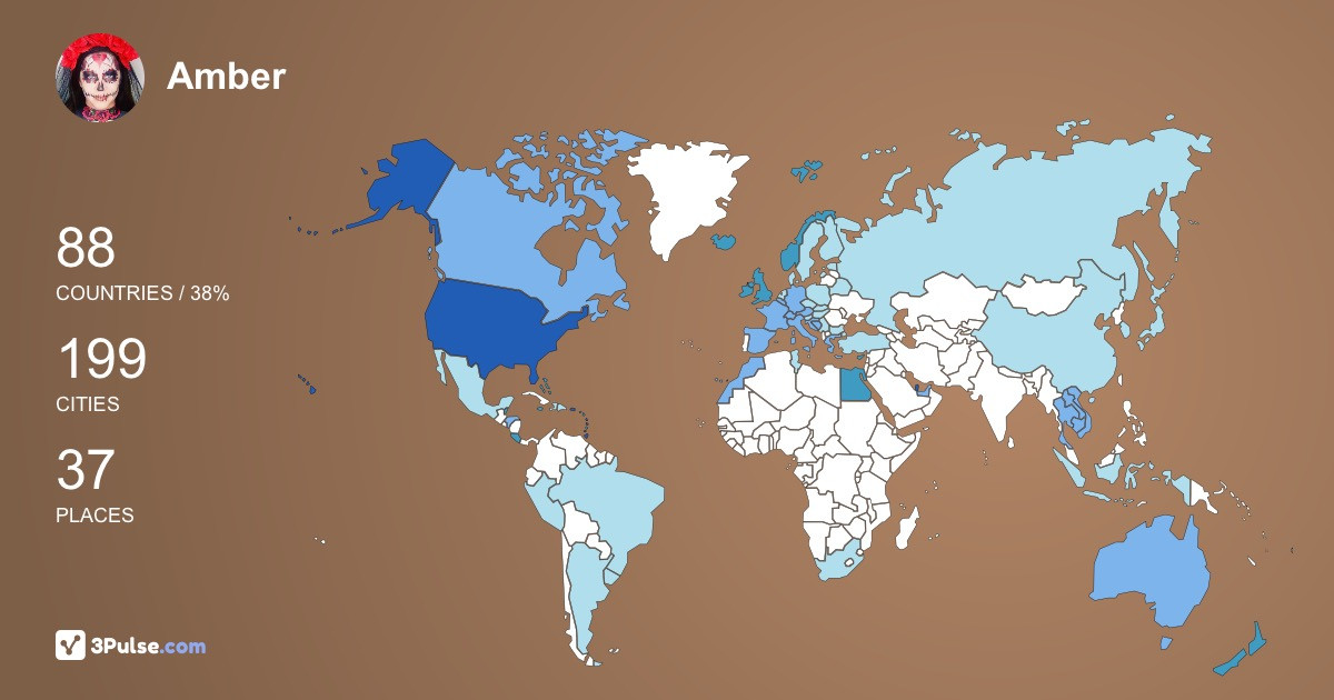 Amber Dwyer's Travel Map Image