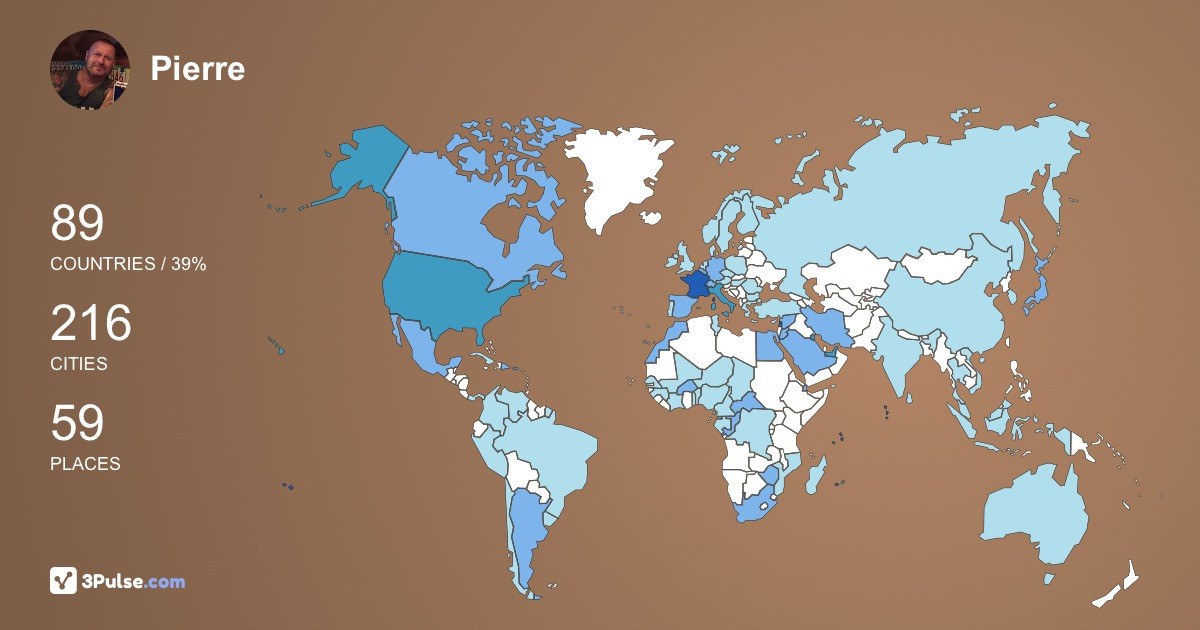Pierre Fedeli's Travel Map Image
