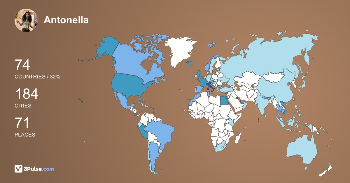 Antonella Lentisco-Harrison's Travel Map Image