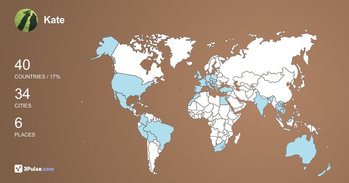 Kate Knowles's Travel Map Image