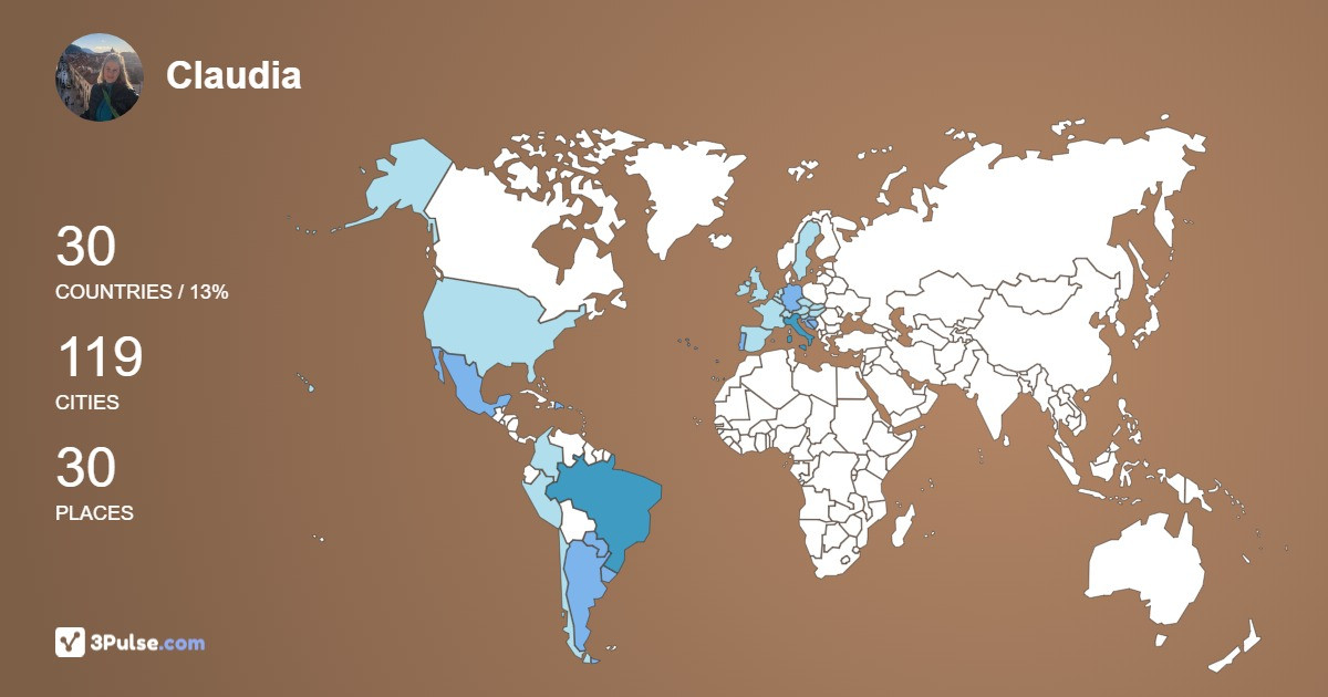 Claudia Bruscatto's Travel Map Image
