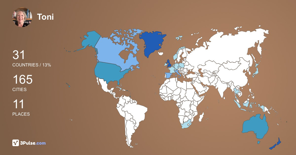 Toni Marr's Travel Map Image