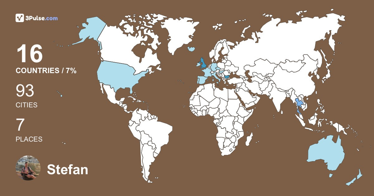 Stefan Mitrev's Travel Map Image