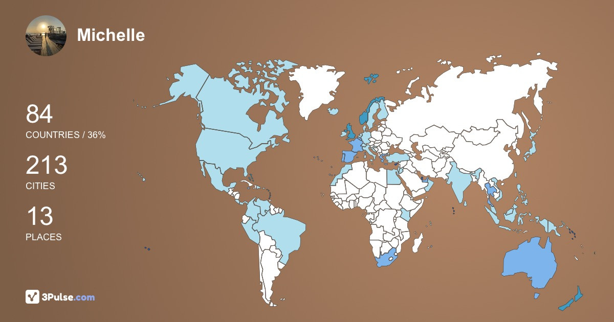 Michelle Hawkins's Travel Map Image