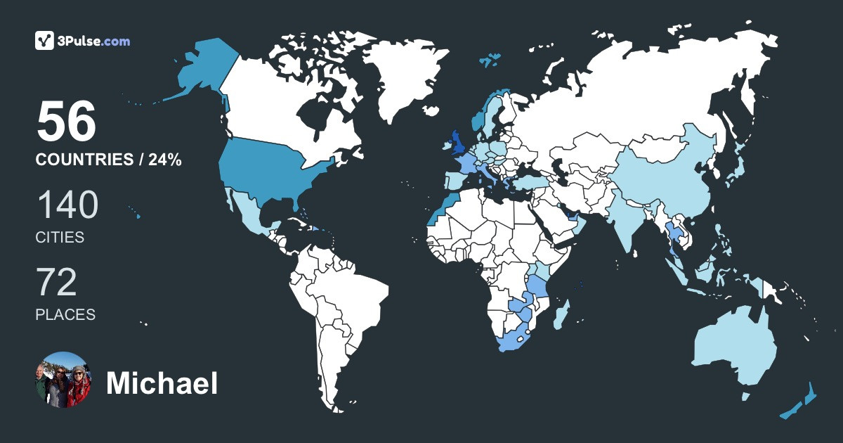 Изображение Карты путешествий Michael Attwell