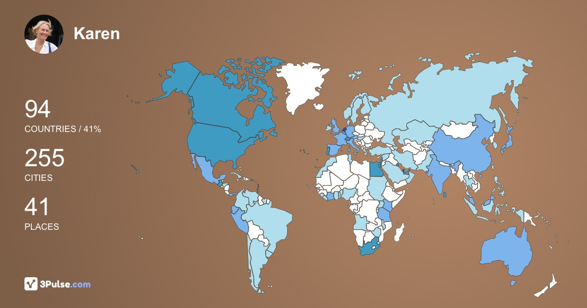 Karen Herwig's Travel Map Image