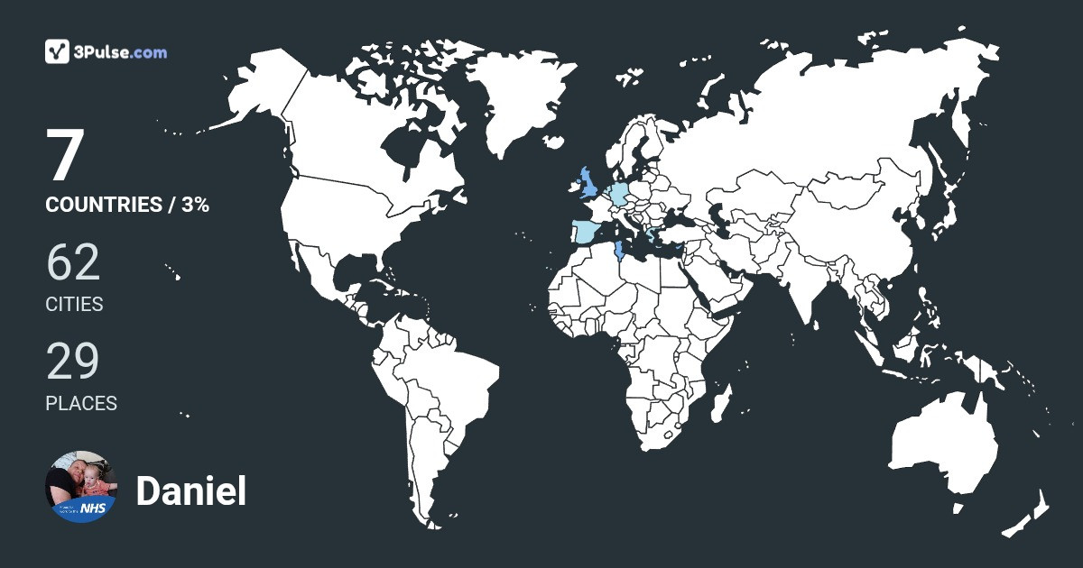 Daniel Benjamin's Travel Map Image