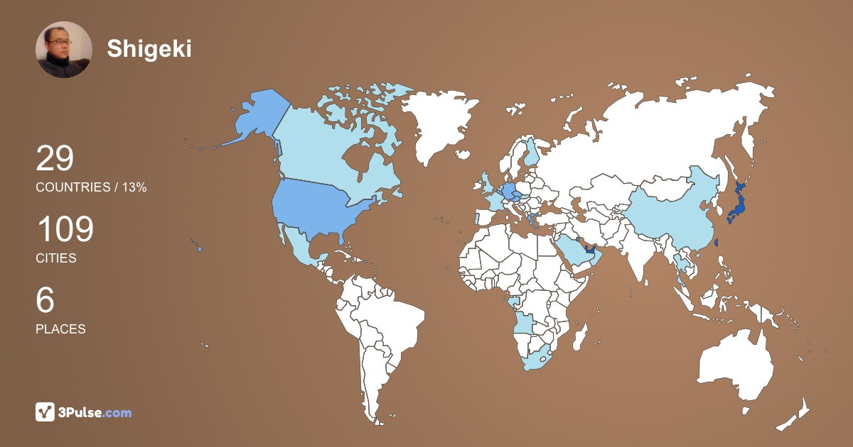 Shigeki Harada's Travel Map Image