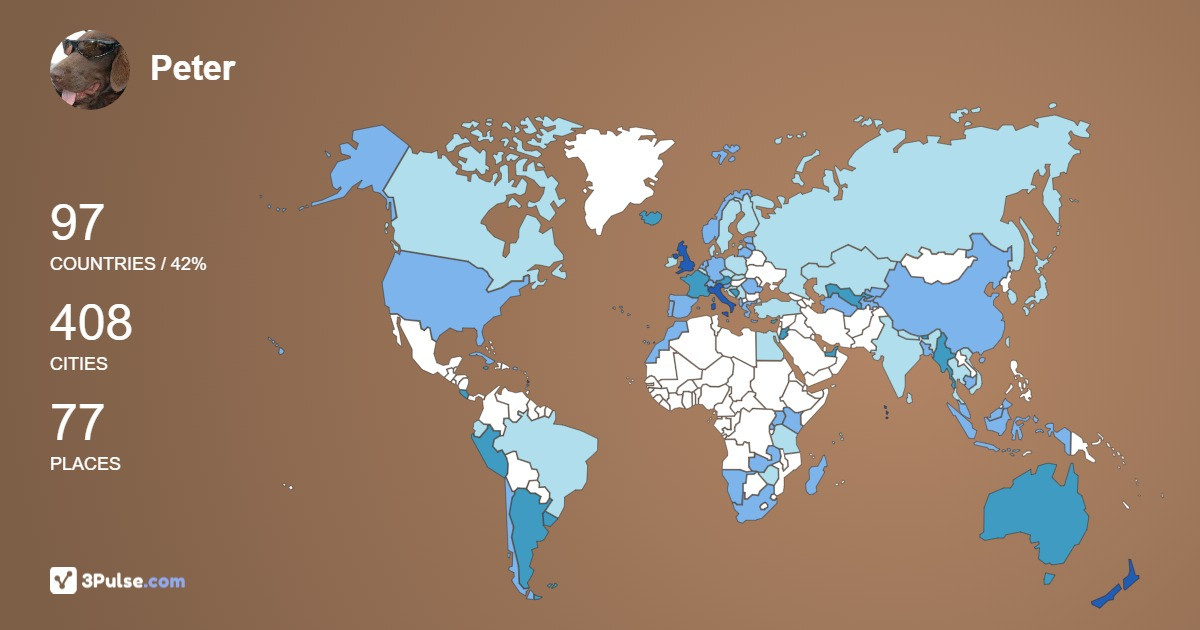 Peter Lacey's Travel Map Image
