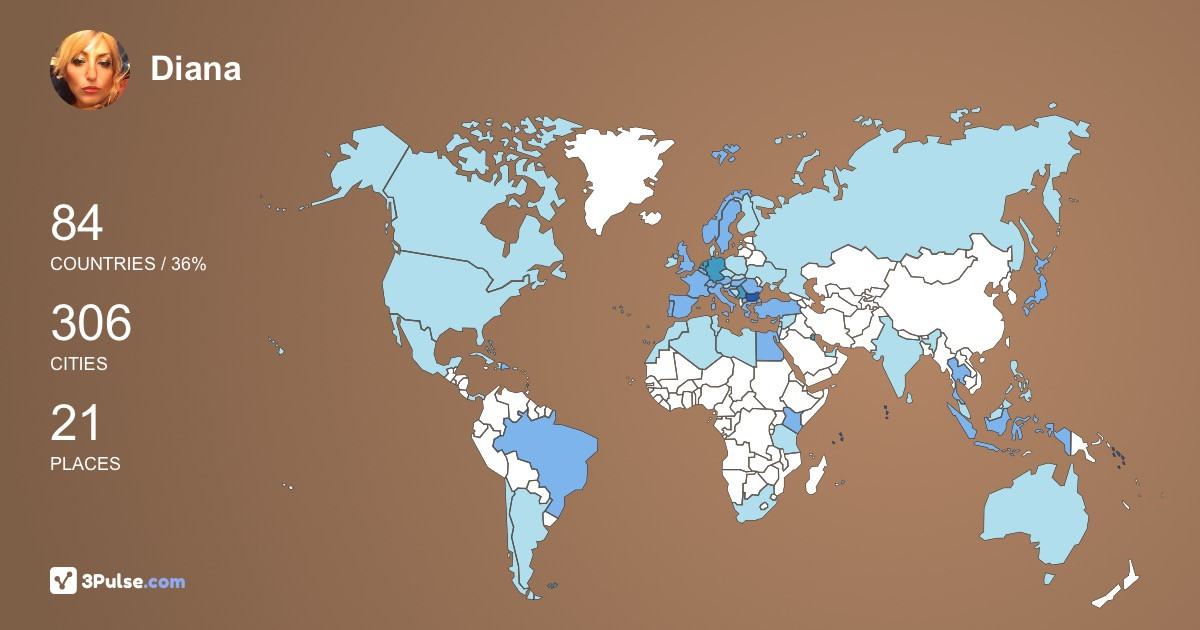 Diana Radeva's Travel Map Image