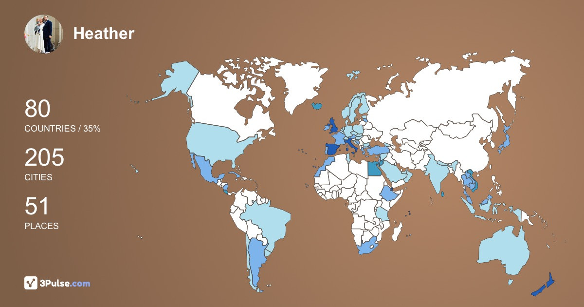 Heather Butler's Travel Map Image