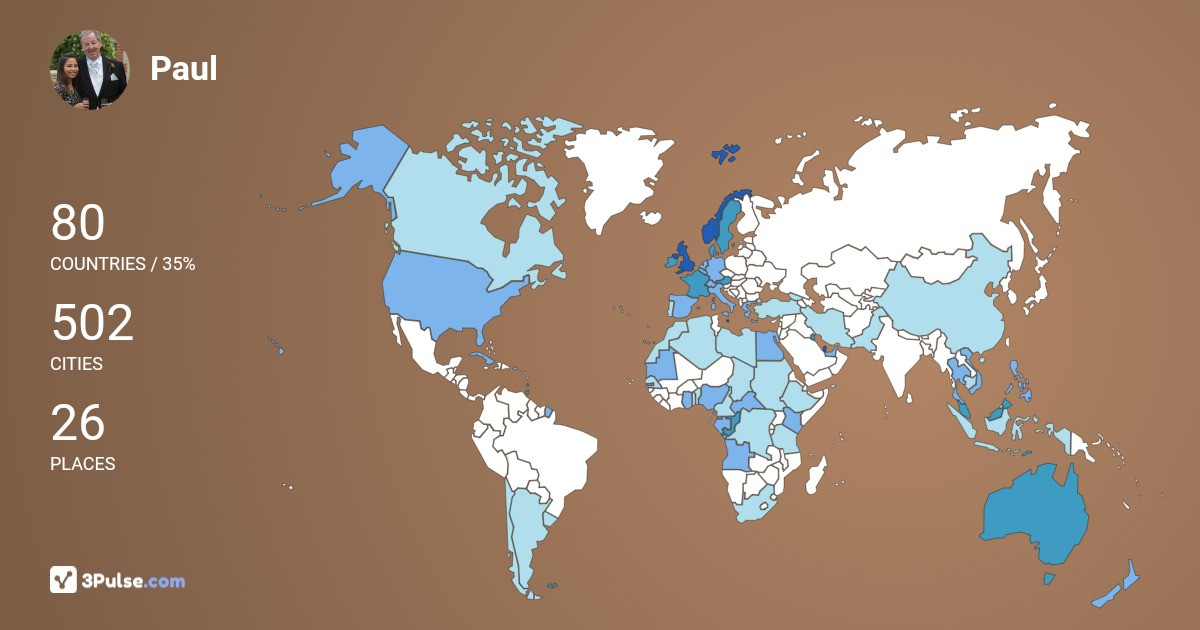 Paul Round's Travel Map Image