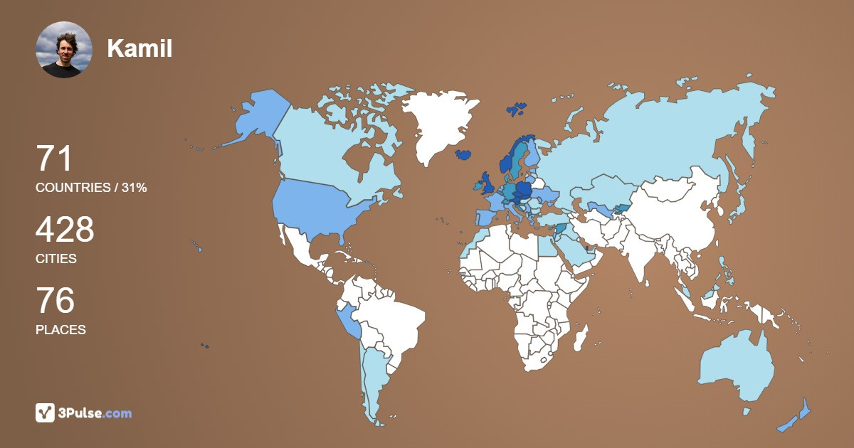 Изображение Карты путешествий Kamil Zajek
