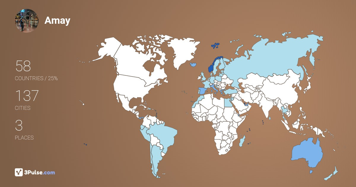 Amay Vaishampayan's Travel Map Image