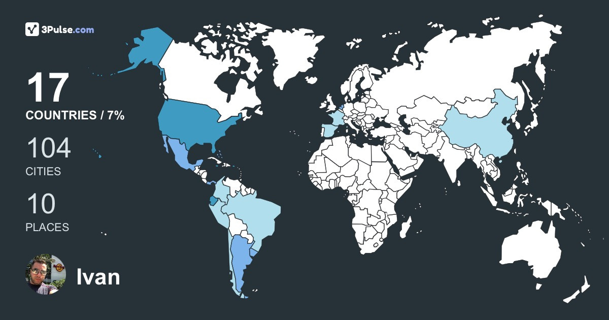 Ivan Fernández de Cordova's Travel Map Image