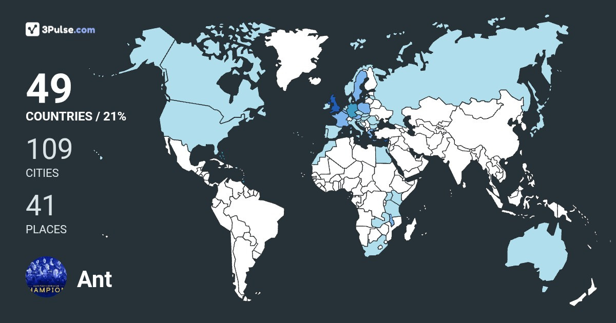 Ant Shedend's Travel Map Image