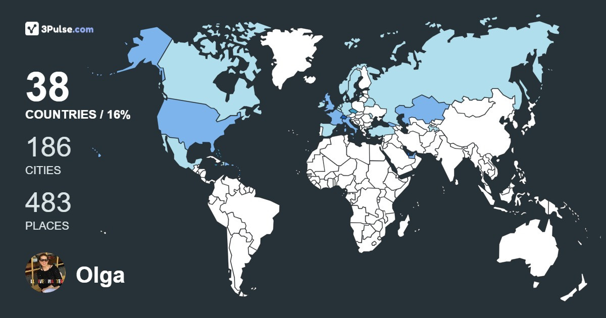 Olga Kolibolotsky's Travel Map Image