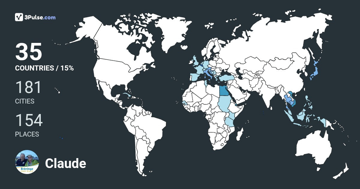 Изображение Карты путешествий Claude Jacobus-Van-Besien