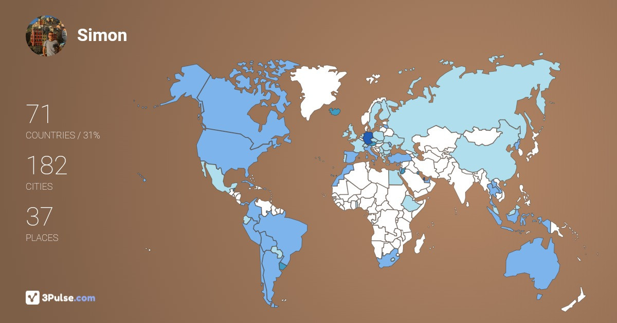 Simon Lauksmann's Travel Map Image