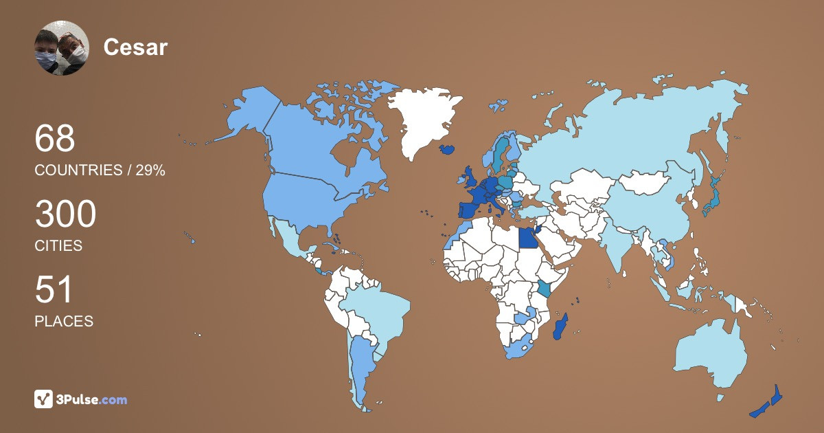 Cesar Escuin's Travel Map Image
