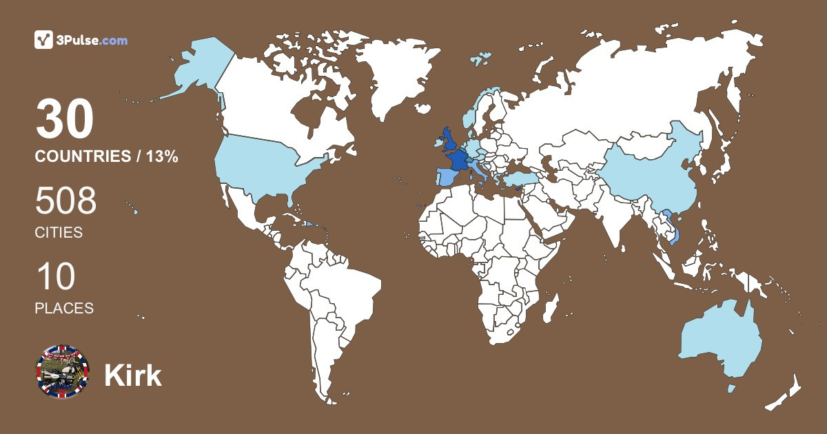Kirk Blackmore's Travel Map Image