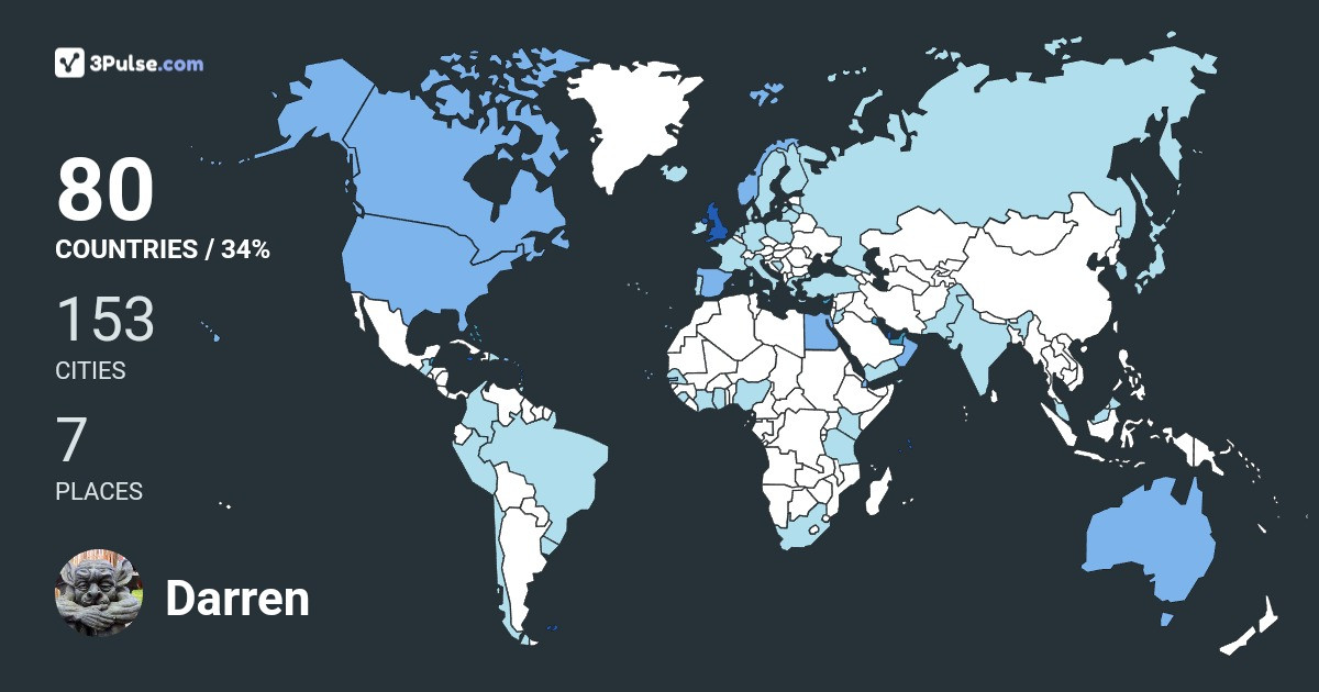 Изображение Карты путешествий Darren Stedman