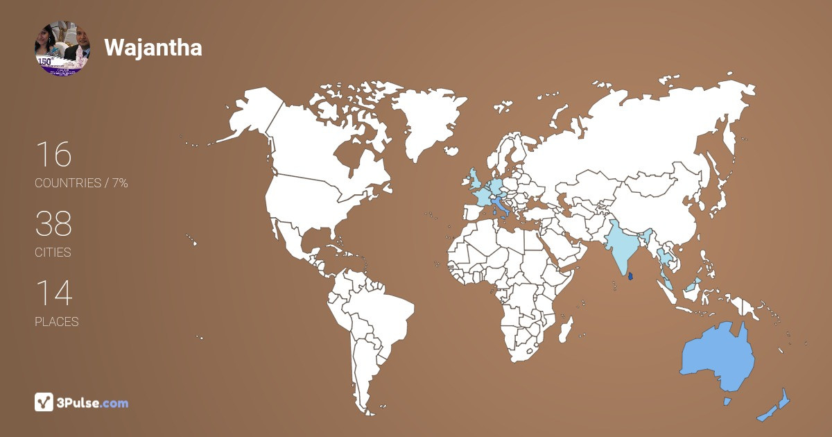 Wajantha Kotalawala's Travel Map Image