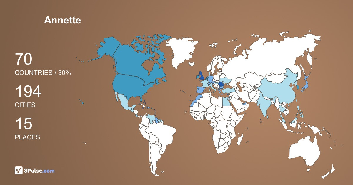 Изображение Карты путешествий Annette Rodley-Rydeard-Armstrong