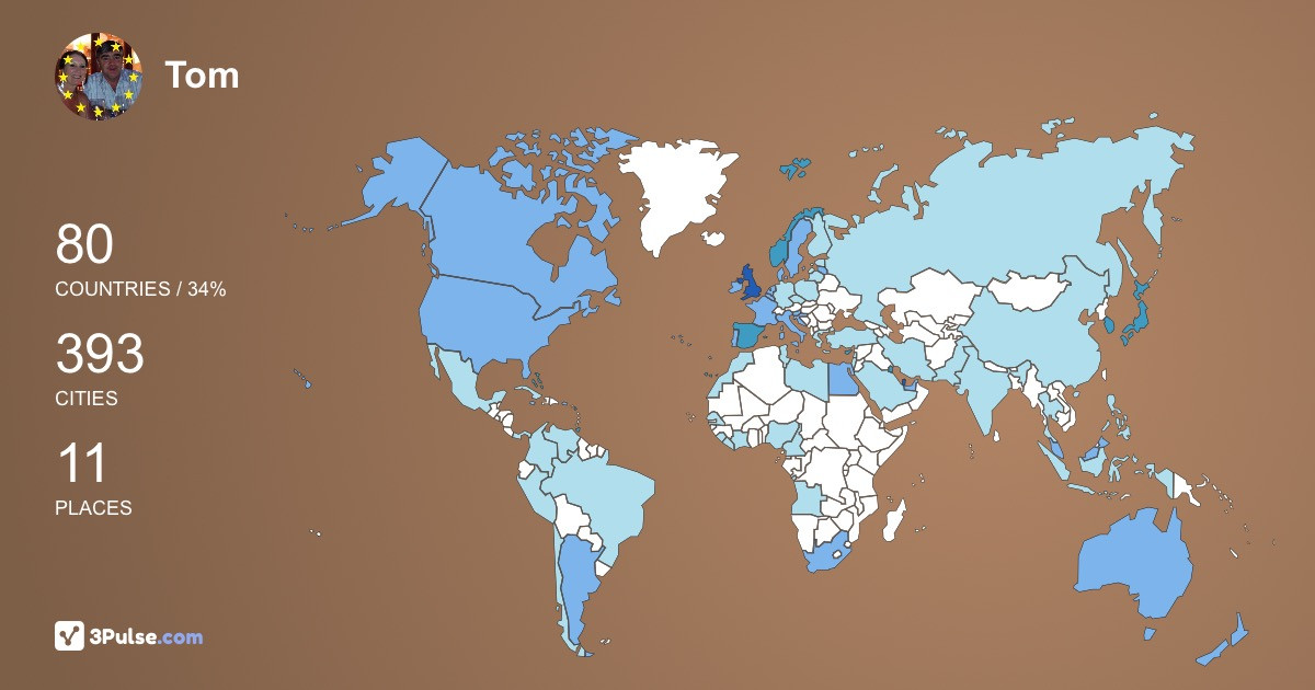 Tom Duncan's Travel Map Image
