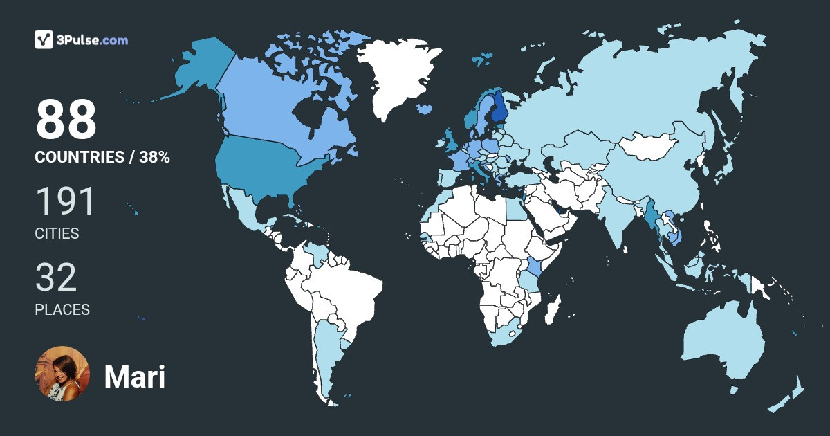 Mari Huhtanen's Travel Map Image