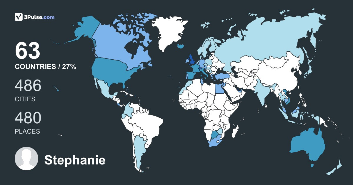 Stephanie Hirst's Travel Map Image