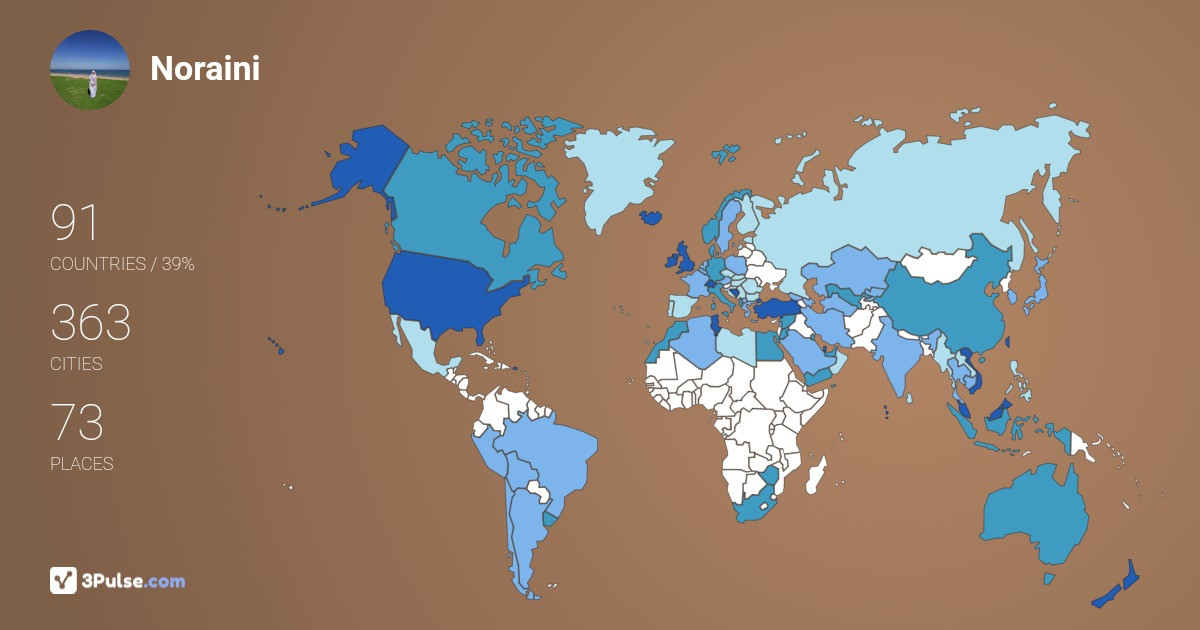 Noraini Ismail's Travel Map Image