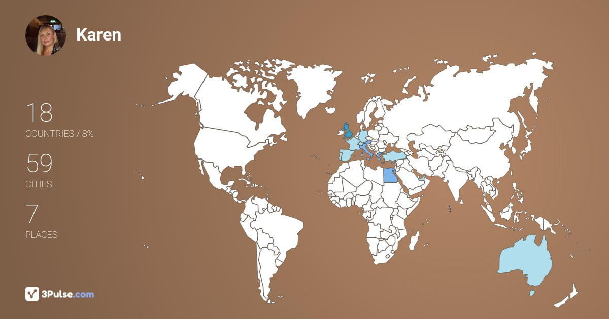 Karen McGurk's Travel Map Image