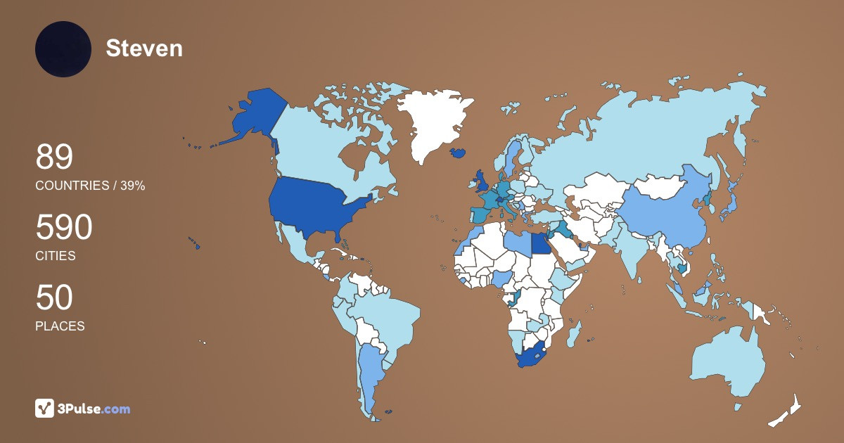 Steven Gray's Travel Map Image