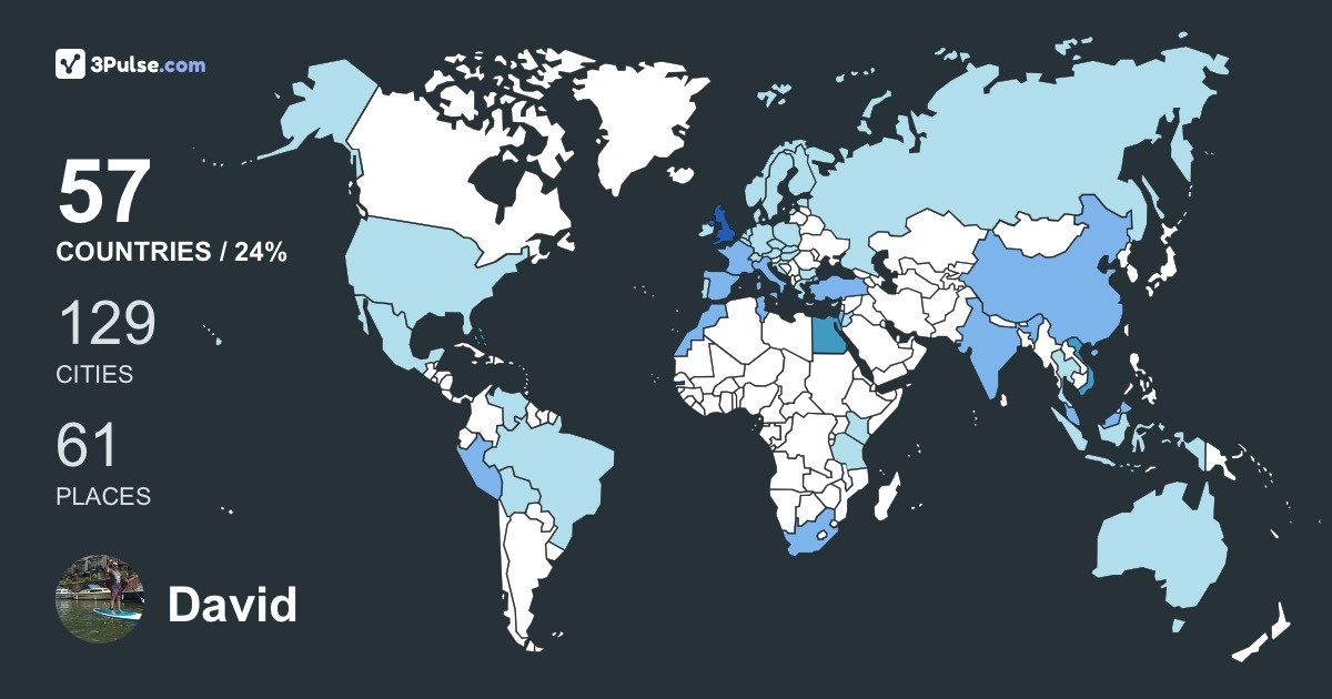David Rumley's Travel Map Image