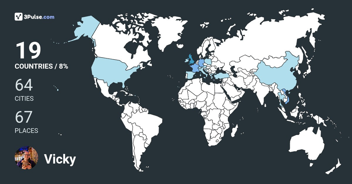 Vicky Vaines's Travel Map Image