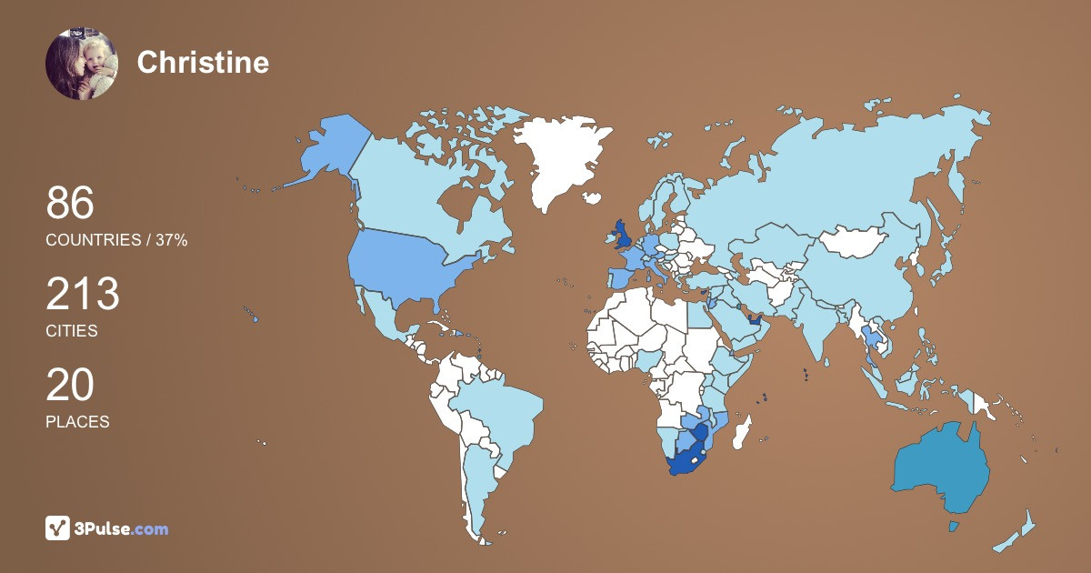 Christine Graham's Travel Map Image