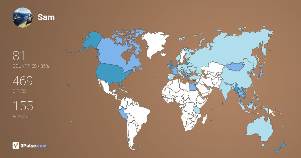 Sam Read's Travel Map Image