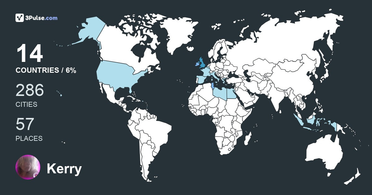 Kerry Wilcox's Travel Map Image