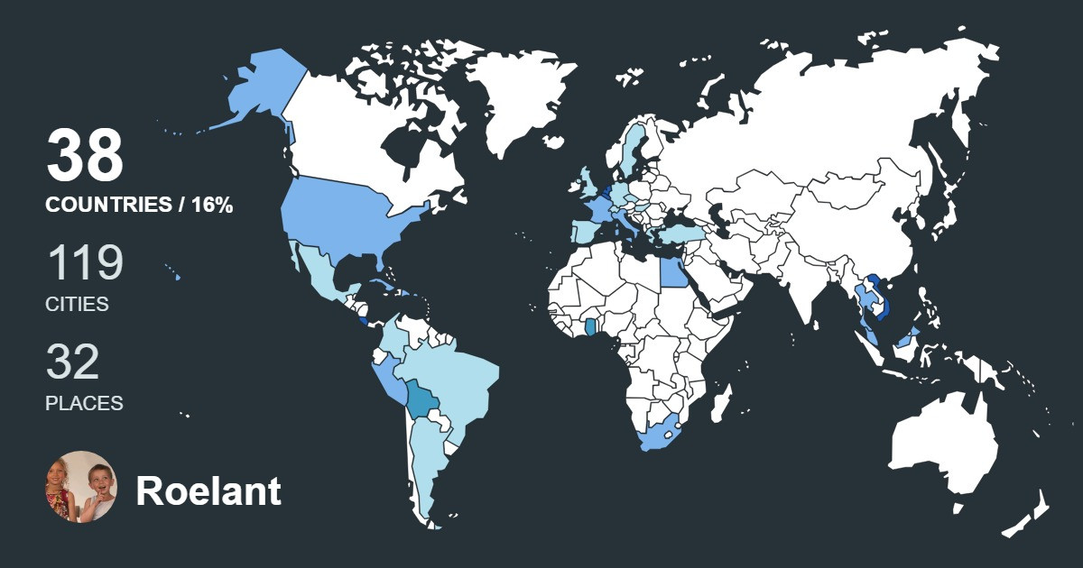 Roelant ten-Dam's Travel Map Image